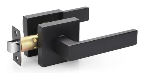 Square Style, Heavy Duty Passage Door Lever, Matte Black