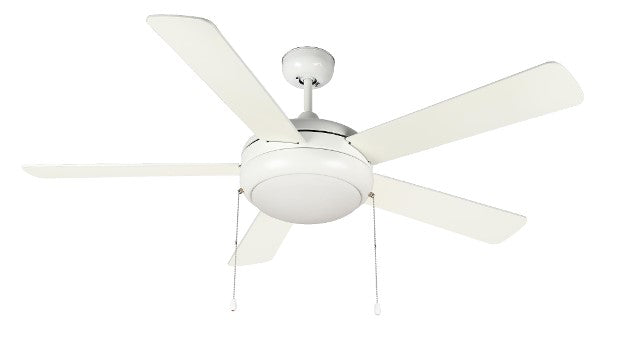 52" Ceiling Fan With Light, White