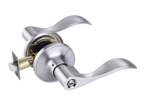 Wave Style Privacy Door Lever (Brushed Nickel)