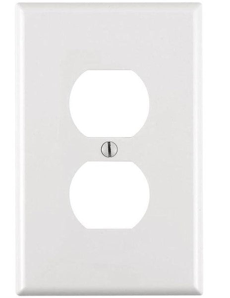 1-Gang Duplex Outlet Receptacle Plate, White- Sold Each