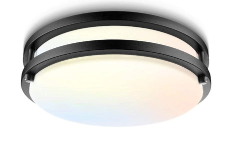 12" Flush Mount Light, Matte Black